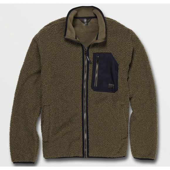 Volcom Olive and Black Puffer Jacket - Picture 1 of 4